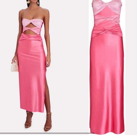 New Baobab Ola Strapless Maxi Dress in ombré pink - Picture 1 of 5